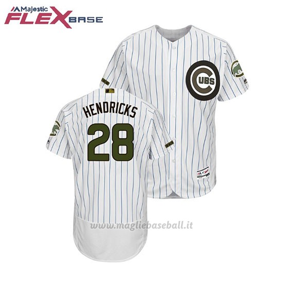 Maglia Baseball Uomo Chicago Cubs Kyle Hendricks 2018 Dia de los Caidos Flex Base Bianco